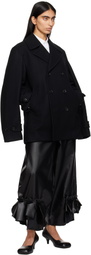 Comme des Garçons Black Wool Short Beaver Jacket