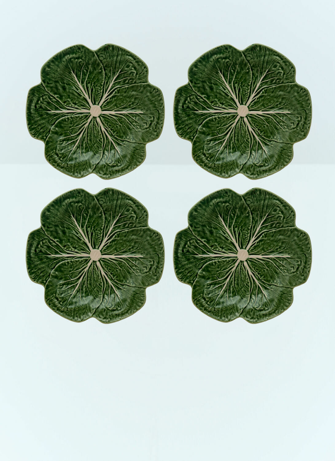 Bordallo Pinheiro Set Of Four Couve Dinner Plates