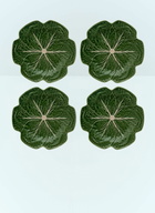Bordallo Pinheiro Set Of Four Couve Dinner Plates