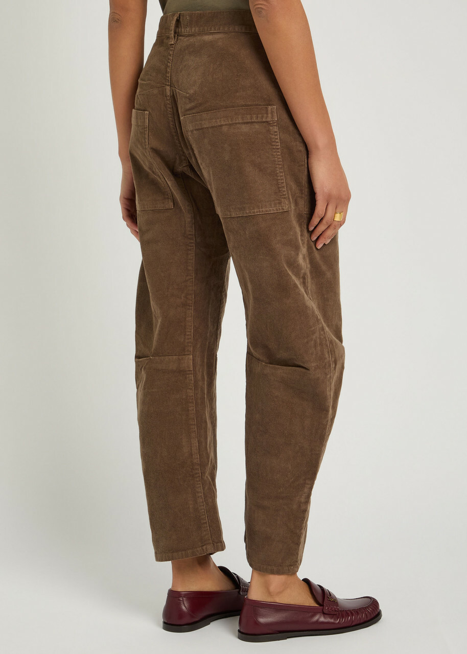 Nili Lotan Shon Barrel-leg Corduroy Trousers Brown
