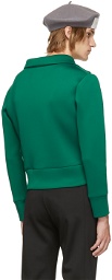 Daniel W. Fletcher Green Jersey Zip-Up Sweater