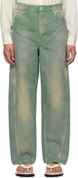 AURALEE Green Organic Cotton Duck Trousers