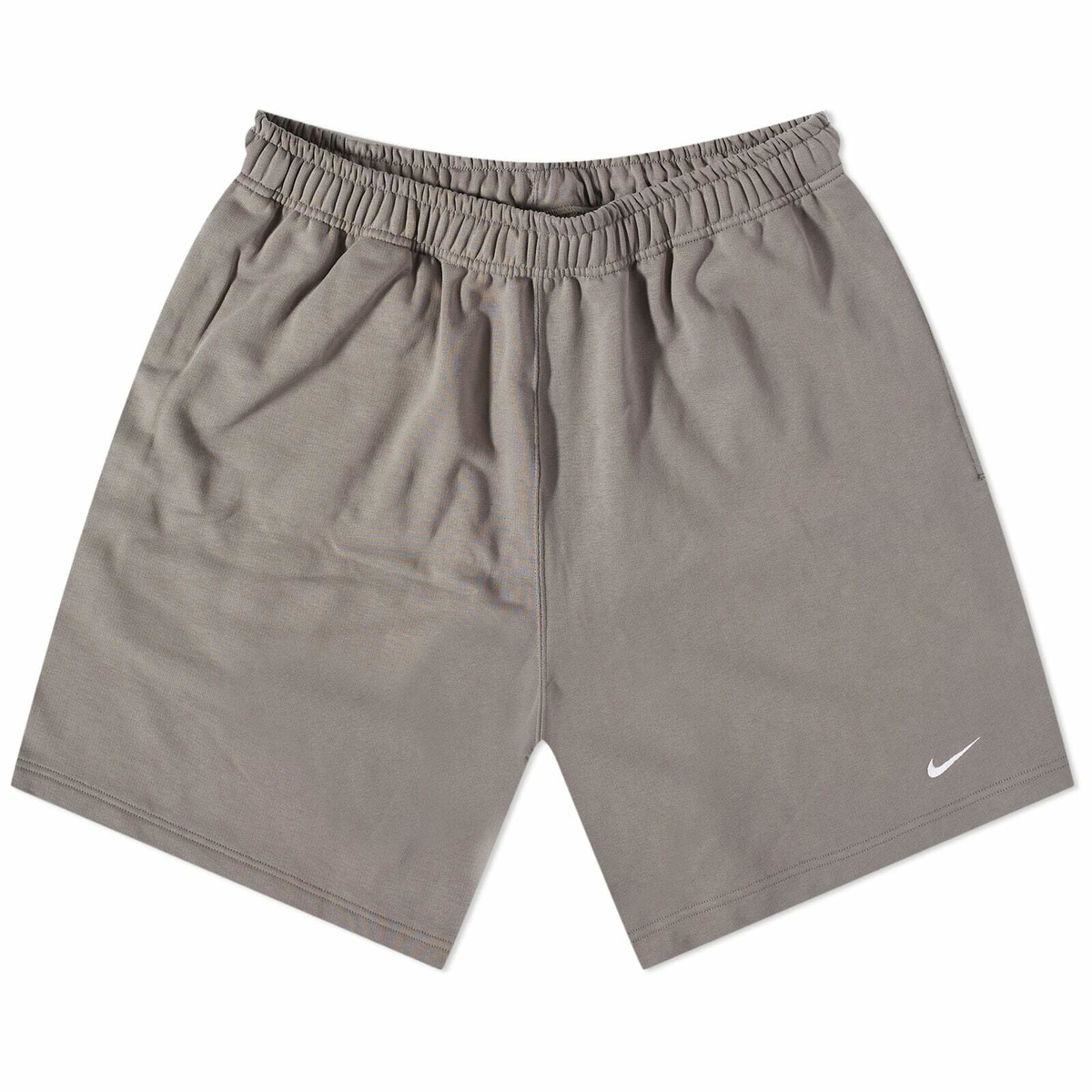 Nike Men's Solo Swoosh Short in Flat Pewter/White Nike