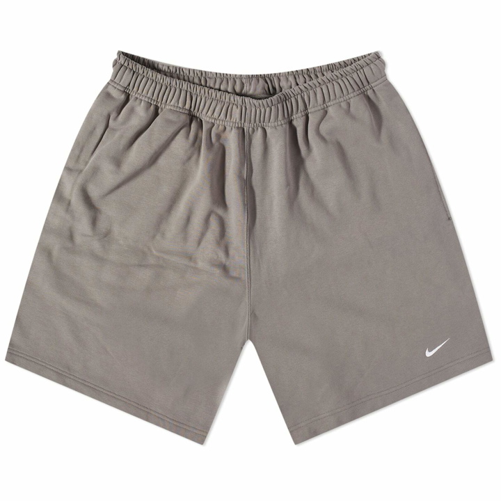 Photo: Nike Men's Solo Swoosh Short in Flat Pewter/White