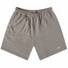 Nike Men's Solo Swoosh Short in Flat Pewter/White