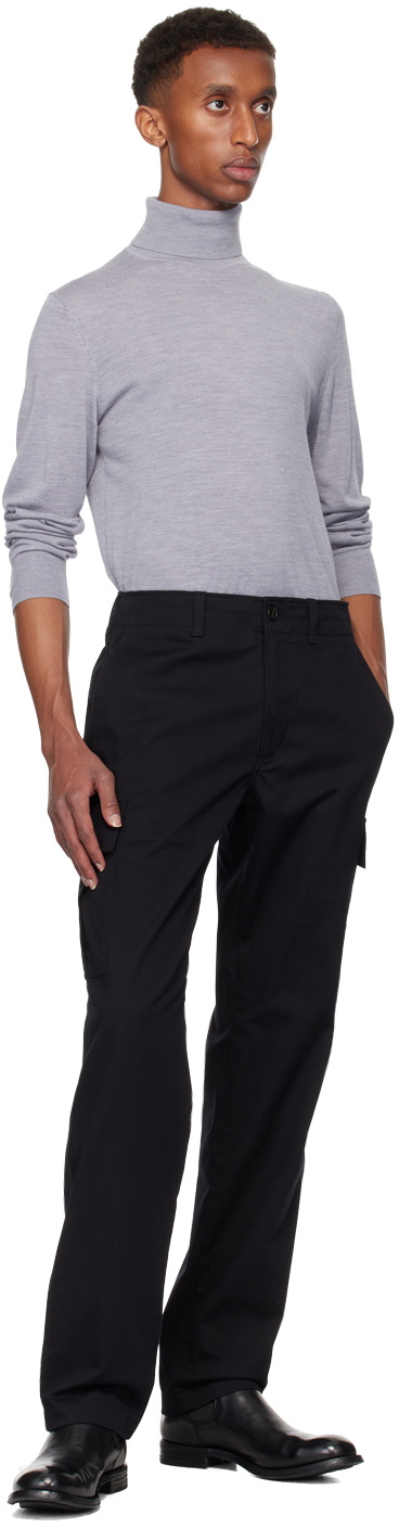 Theory Black Straight Cargo Pants