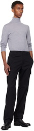 Theory Black Straight Cargo Pants
