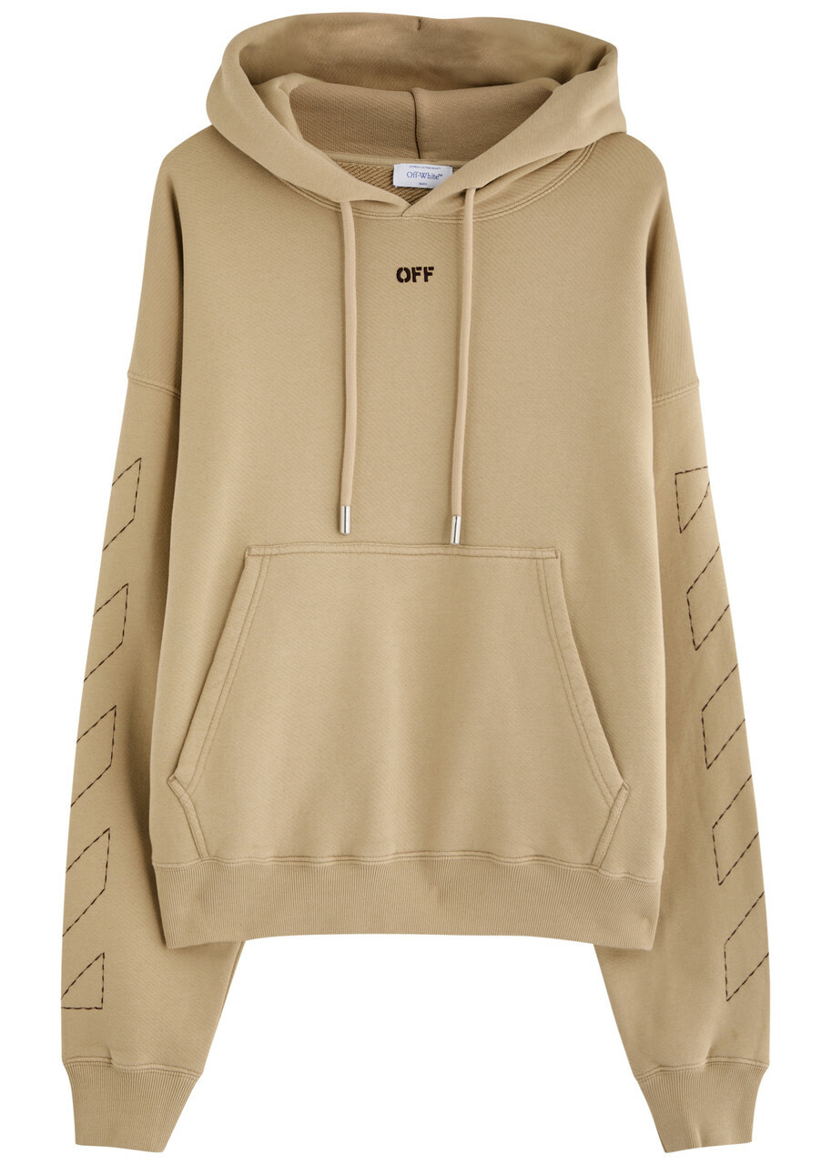 Off-white Skate Hooded Cotton Sweatshirt Tan