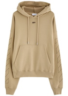 Off-white Skate Hooded Cotton Sweatshirt Tan