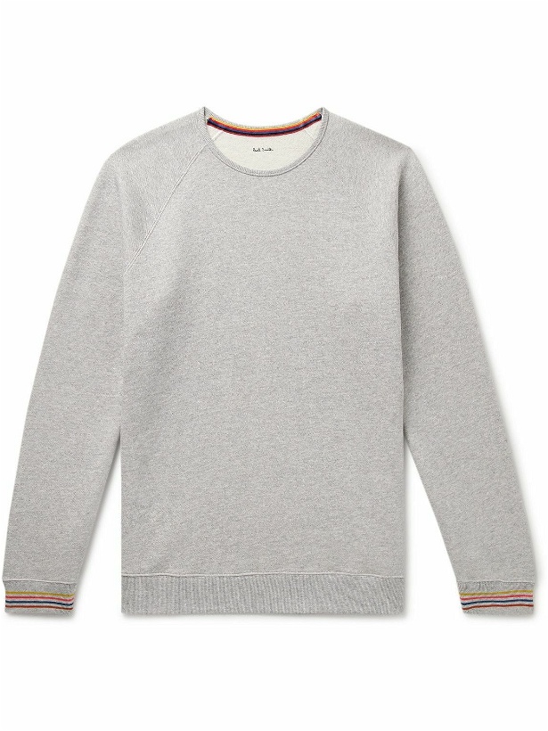 Photo: Paul Smith - Striped Cotton-Jersey Sweatshirt - Gray