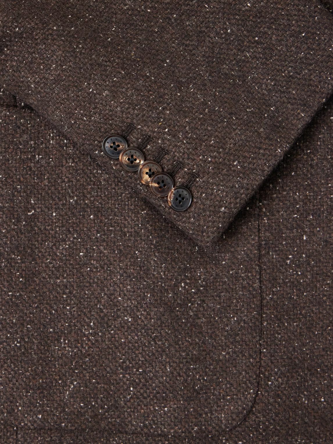 UMIT BENAN - Norman Flecked Cashmere and Silk-Blend Blazer - Brown