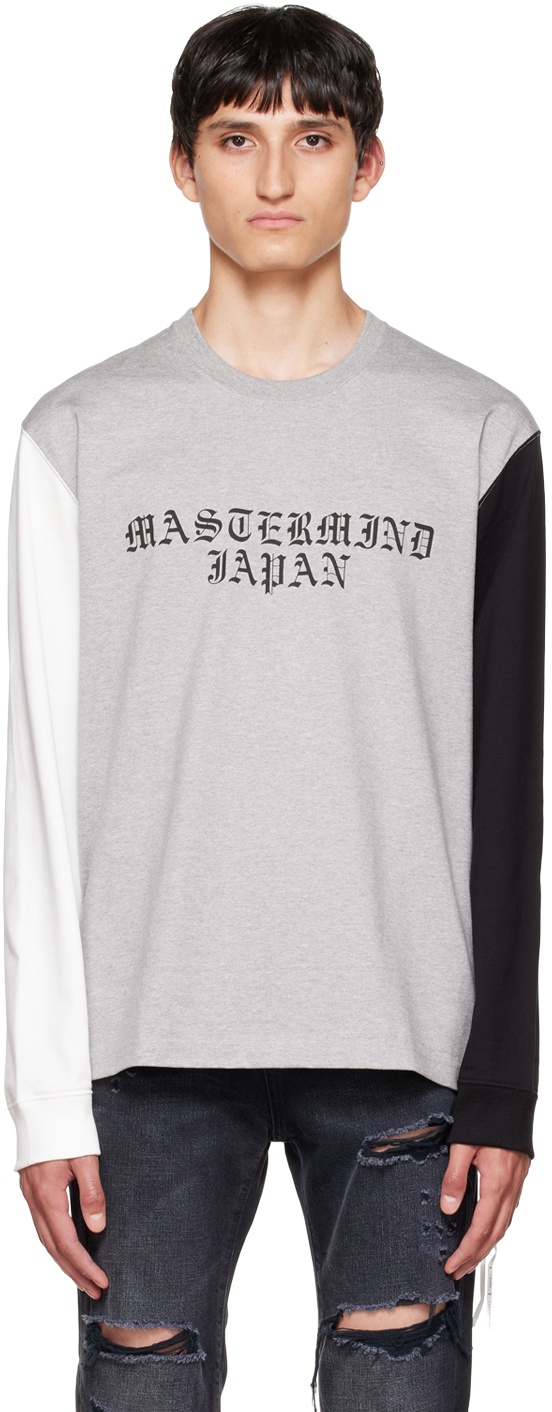 Photo: mastermind JAPAN Gray Printed Long-Sleeve T-Shirt
