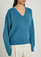 Rohe V-neck Wool Jumper Blue