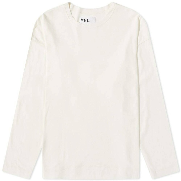 Photo: MHL by Margaret Howell Men's MHL. by Margaret Howell Long Sleeve Naval T-Shirt in Chalk