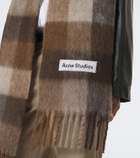 Acne Studios Checked fringed alpaca and wool-blend scarf