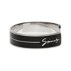 Givenchy Silver and Black Signature Bangle Bracelet