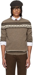 De Bonne Facture Brown Jacquard Sweater
