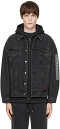 Alexander Wang Gray Flasher Graphic Oversized Denim Trucker Jacket