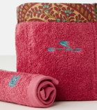 Etro Giano set of 4 face towels and basket
