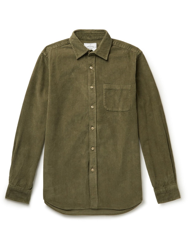 Photo: Portuguese Flannel - Lobo Cotton-Corduroy Shirt - Green