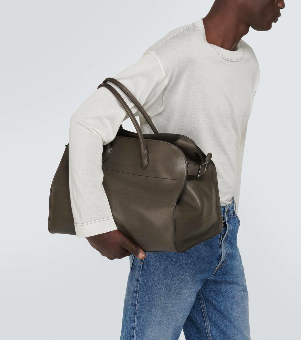 The Row Soft Margaux 17 leather tote bag