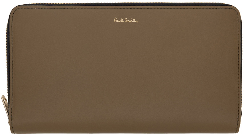 Paul Smith Khaki Large Zip Around Wallet Paul Smith 7610