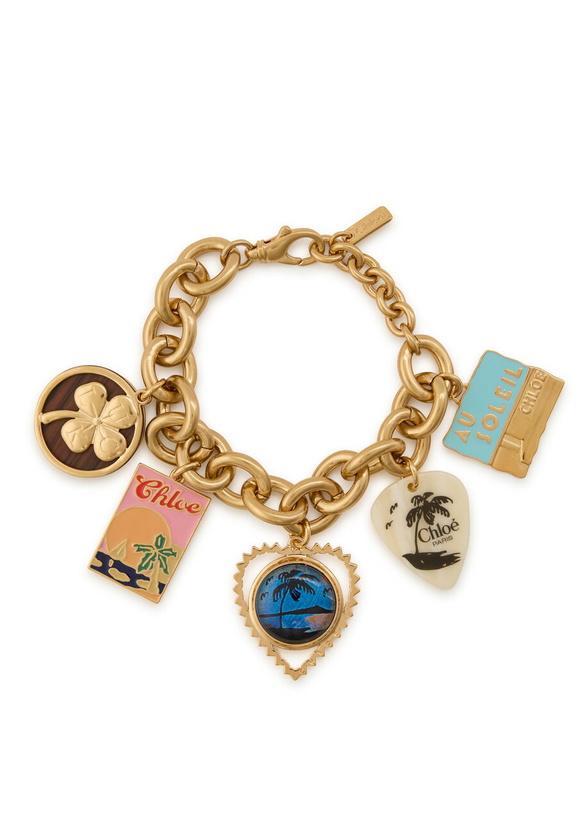 Photo: Chloe The Chloé Postcards Charm Chain Bracelet - Gold - One Size