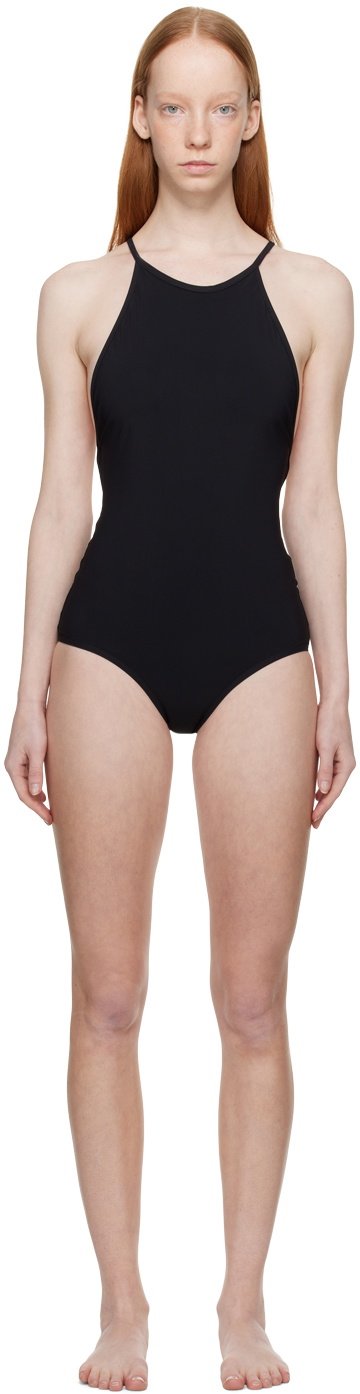 TOTEME Black High Neck One-Piece Swimsuit