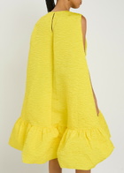 Roksanda Elia Draped Cloqué Mini Dress Yellow