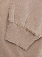 Remi Relief - Distressed Cotton-Jersey Sweatshirt - Brown