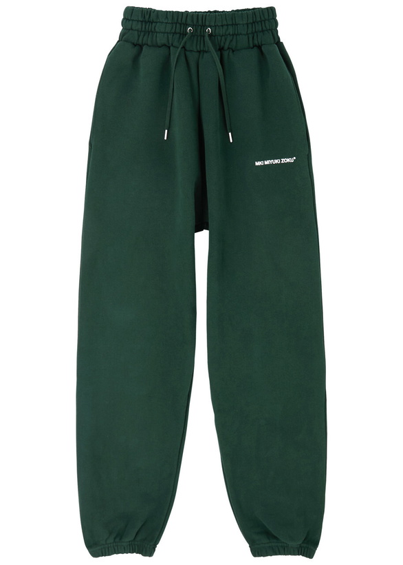 Photo: Mki Miyuki Zoku Logo-print Cotton-blend Sweatpants Green