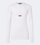 Dolce&Gabbana Logo ribbed-knit cotton Henley shirt