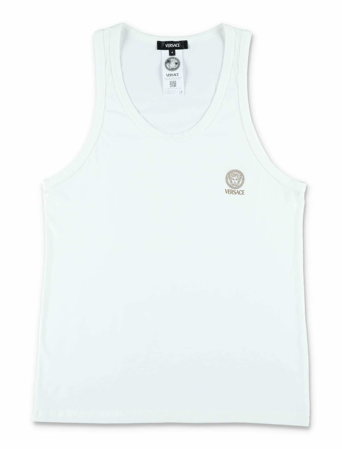 タンクトップ Versace Top In Cotone Con Logo 0400020807097_BLACK?wid=600&