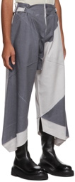 132 5. ISSEY MIYAKE Grey Triangle Trousers