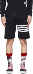 Thom Browne Navy Cotton 4-Bar Shorts
