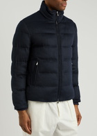 Aurélien Quilted Wool-blend Jacket Navy