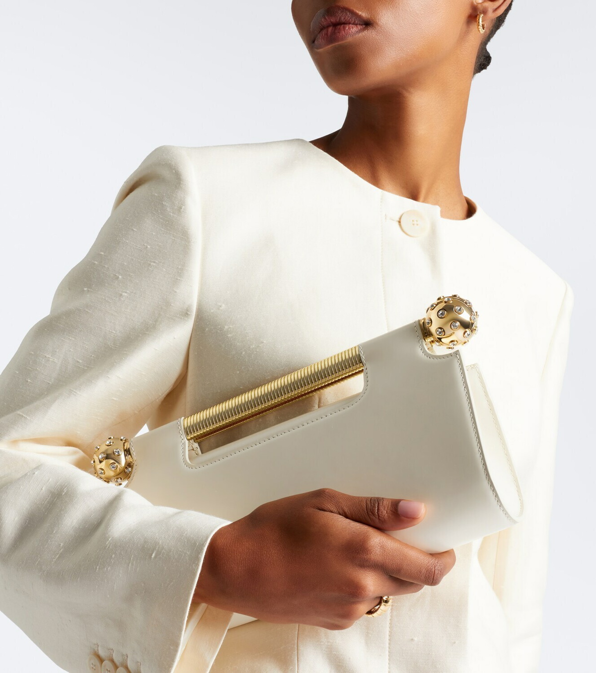 Bvlgari Tubogas Spheres leather clutch