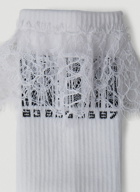 VTMNTS - Lace Barcode Socks in White