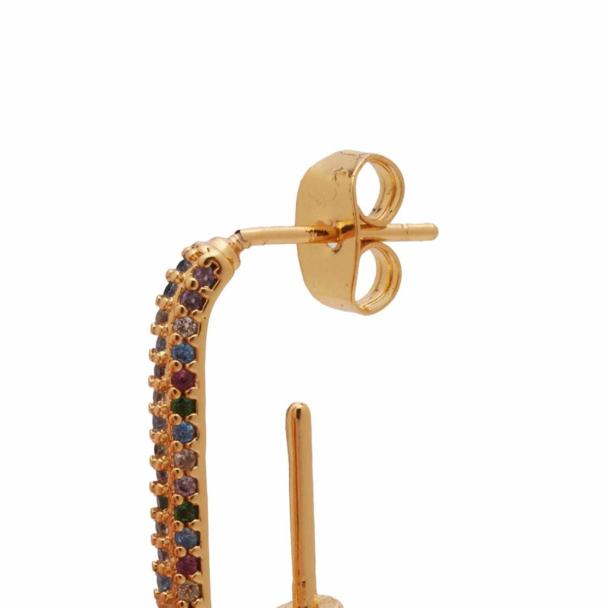 Crystal Haze Women's Single Pin Up Earrings in Rainbow 