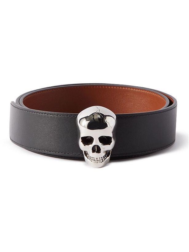 Photo: Alexander McQueen - Skull-Embellished Reversible Leather Belt - Black