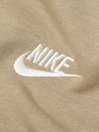 Nike - NSW Logo-Embroidered Cotton-Blend Jersey Hoodie - Neutrals