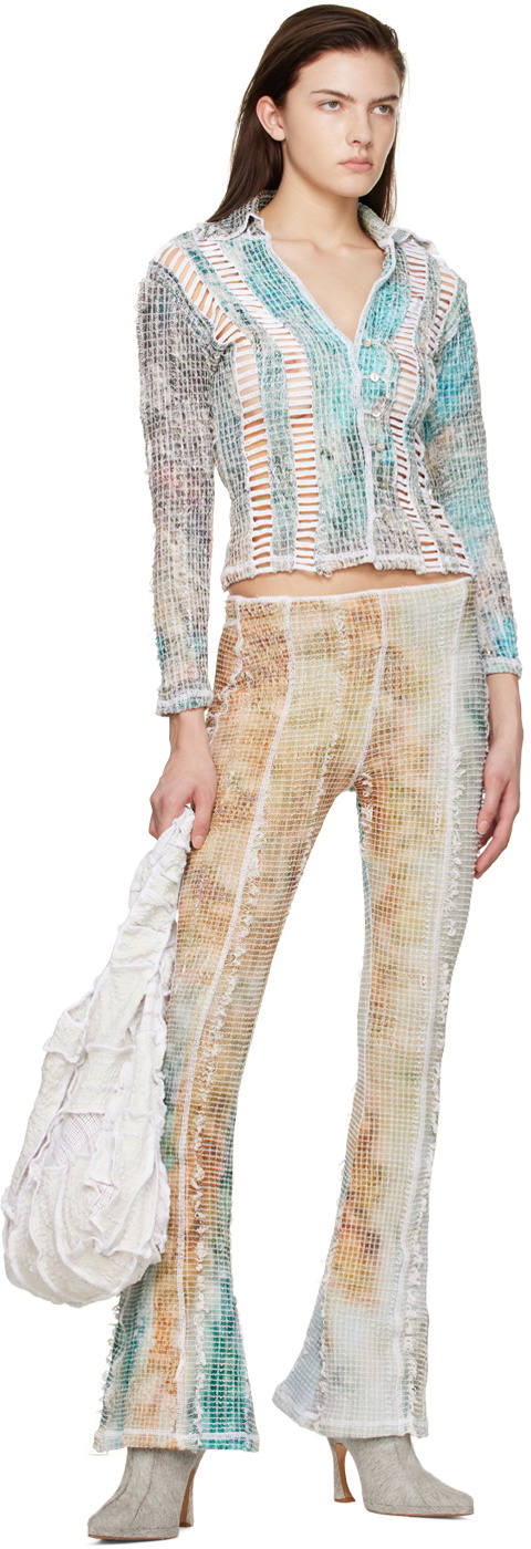 Luna Del Pinal White Stretch Weave Trousers