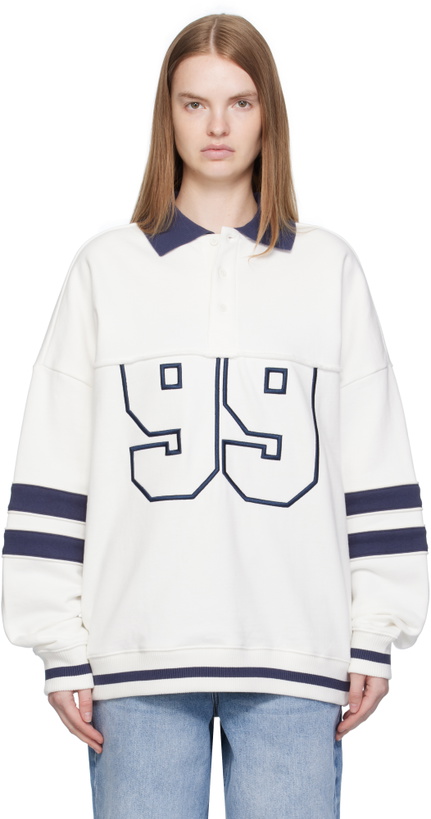 Photo: Ksubi White '99' Boyfriend Polo Sweatshirt