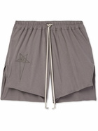 Rick Owens - Champion Dolphin Logo-Embroidered Organic Cotton-Jersey Shorts - Gray