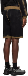 Stone Island Black & Taupe Patch Shorts