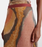 SIR Printed mesh maxi skirt