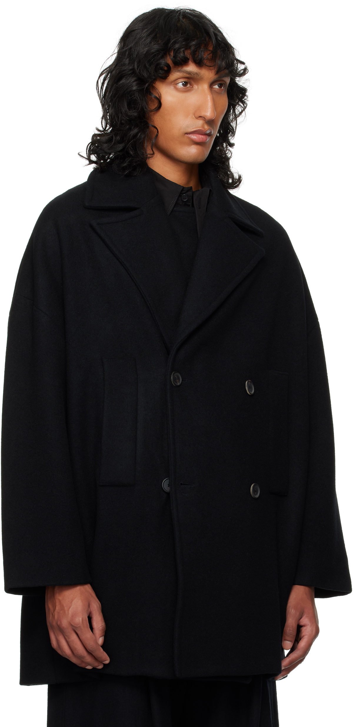 Toogood Black 'The Logger' Peacoat Toogood