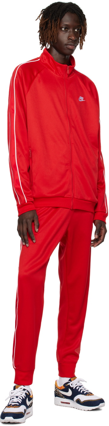 Nike: Red Embroidered Sweatpants