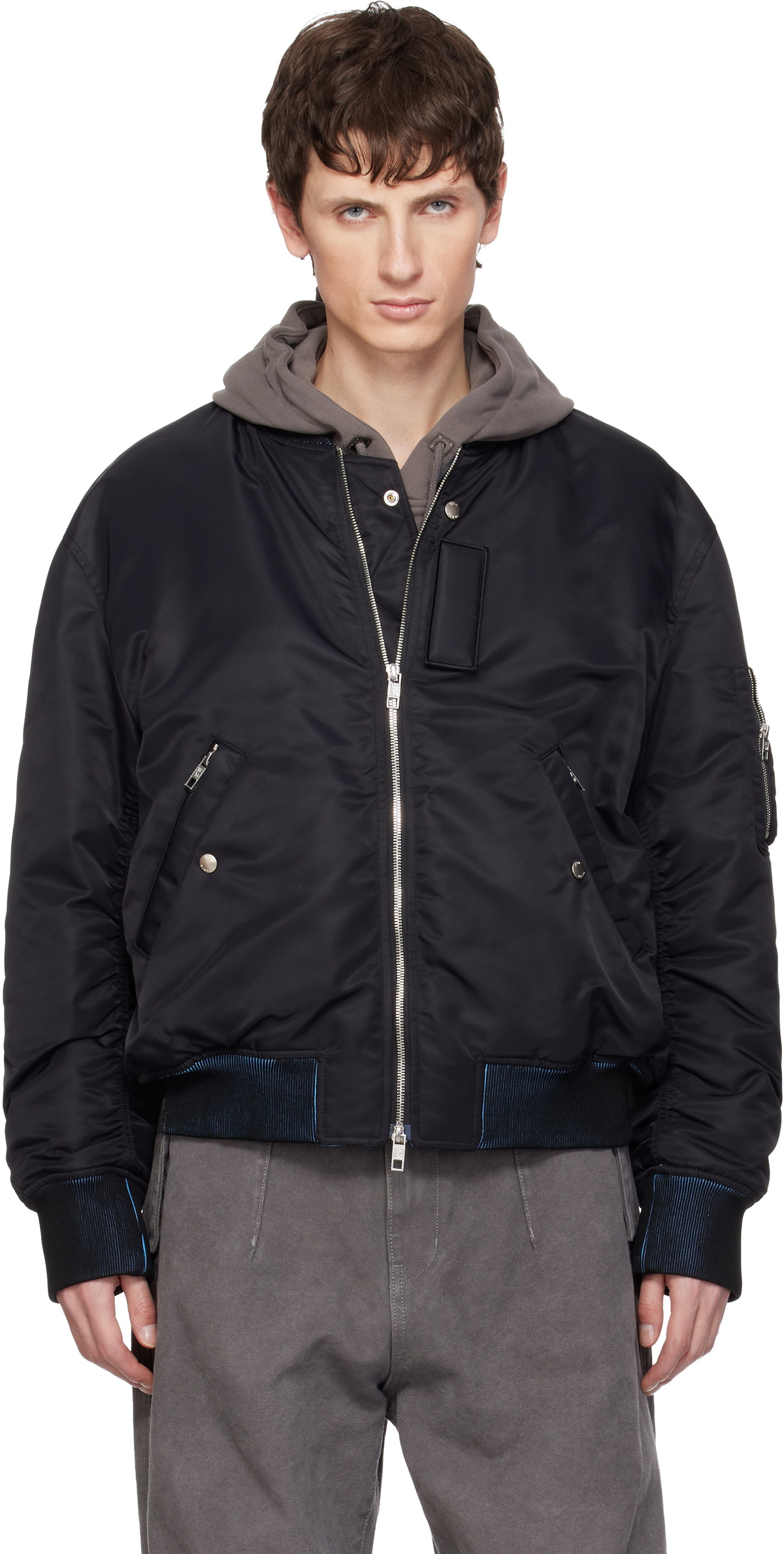 WOOYOUNGMI Black Back Logo MA-1 Bomber Jacket
