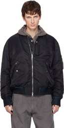 WOOYOUNGMI Black Back Logo MA-1 Bomber Jacket